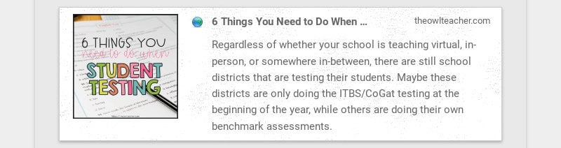 6 Things You Need to Do When Student Testing
theowlteacher.com
Regardless of whether your school...
